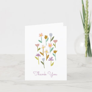 Pastel Floral Illustrated Boho Thank You Cards