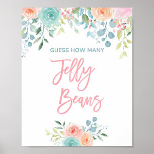 Pastel Floral Jelly Bean Guessing Game Sign 8x10