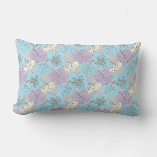 “Pastel Floral Lumbar Pillow" Pillow (Front)
