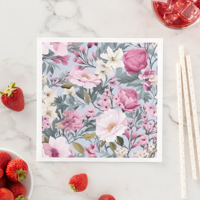 Pastel-Floral-Medley Seamless Patterns Napkin (Insitu)