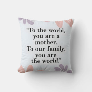 Pastel floral Modern Mother's Day quote Throw Pillow