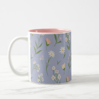 Pastel Floral Mug - Fleurs délicates sur la lavand
