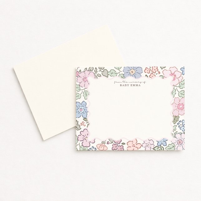 Pastel Floral Nursery Frame Note Card (Creator Uploaded)