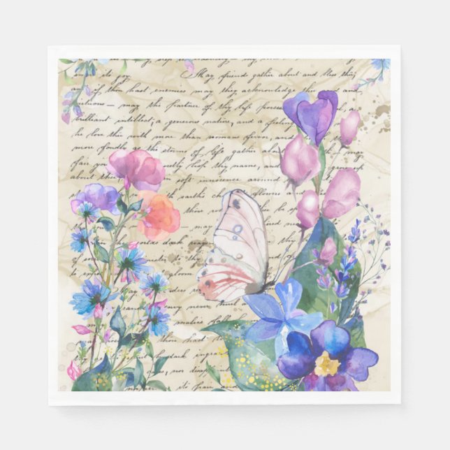 Pastel Floral Paper Napkin (Front)