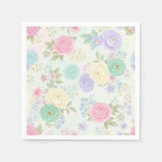 Pastel Floral Paper Party Napkins