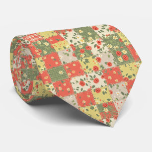 Pastel Floral Patchwork Picnic Pattern (12) Tie