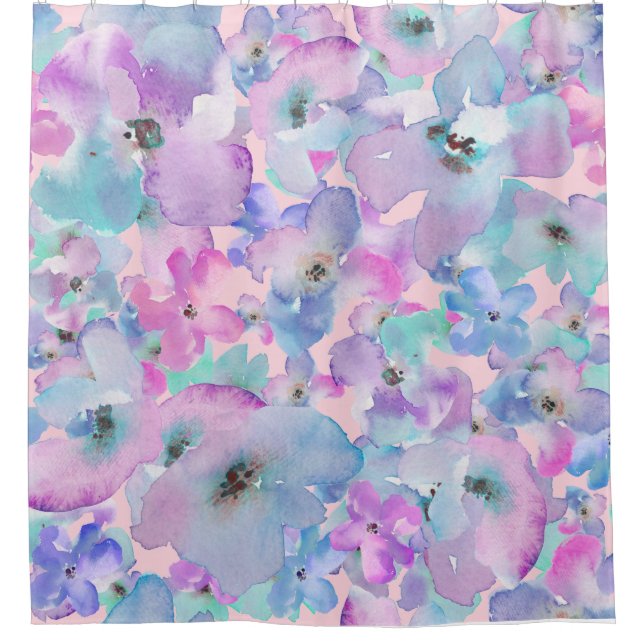 *~* Pastel Floral Pattern Blue Pink FLowers (Front)