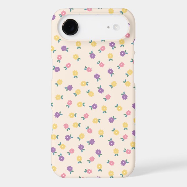 Pastel Floral Pattern – Cute Yellow, Pink & Purple (Verso)