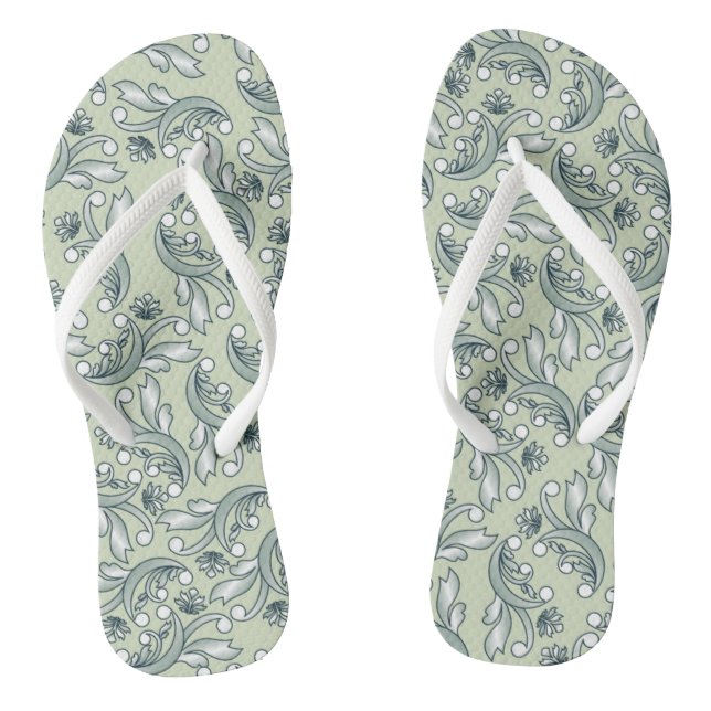 Pastel floral pattern design flip flops (Footbed)