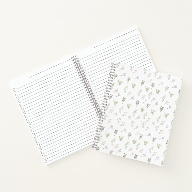 Pastel Floral Pattern – Elegant Botanical Print Notebook (Inside)