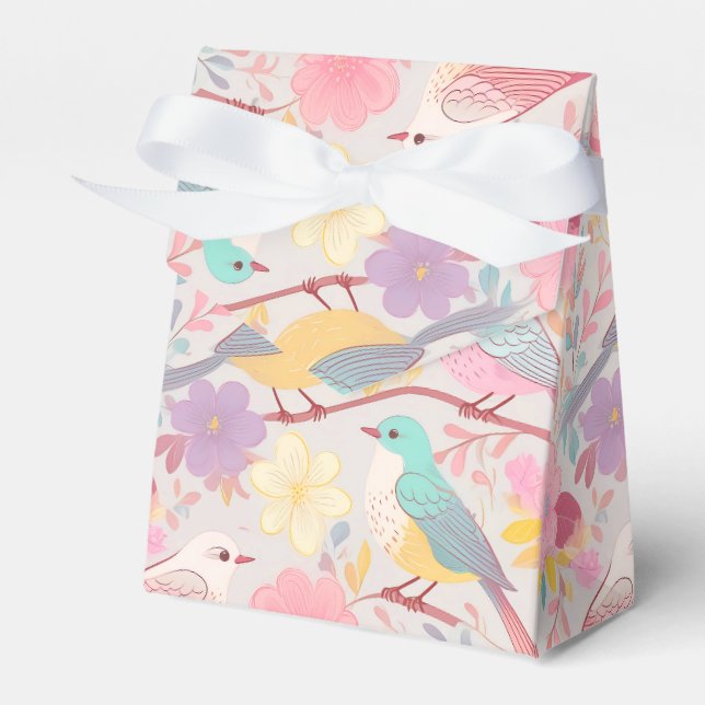 Pastel floral pattern favor box (Front Side)