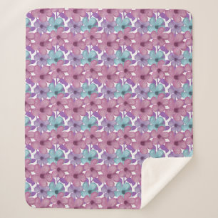 Pastel Floral Pattern    Sherpa Blanket