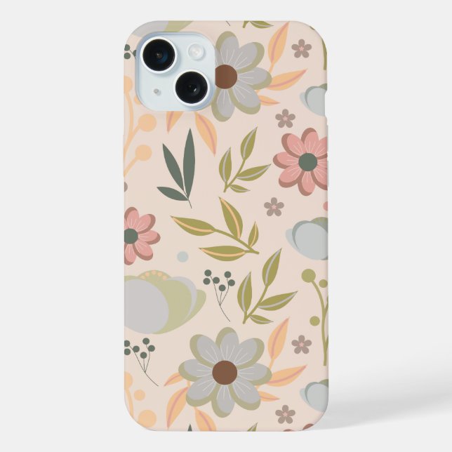 Pastel Floral Pattern– Soft Aesthetic Flower iPhone Case (Back)