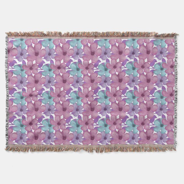 Pastel Floral Pattern |  Throw Blanket (Front)