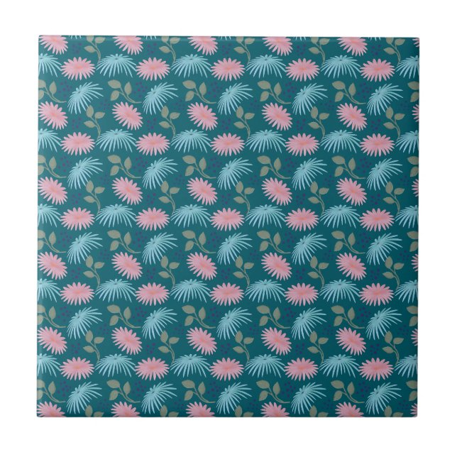 Pastel Floral Pattern  Tile (Front)