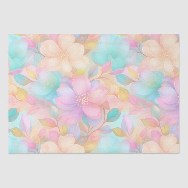 Pastel floral pattern tissue paper (Front)