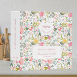 Pastel floral pattern white  homeschool portfolio binder<br><div class="desc">Custom homeschool portfolio organizer binder featuring a white apple shape with mom's pink homeschool logo (changeable text) and a label over a blush pink,  yellow,  dusty blue,  green and coral pastel wildflowers pattern.            Easy to customize with name,  title and school year on front and spine.</div>