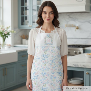 Pastel Floral Personalized Monogram Apron