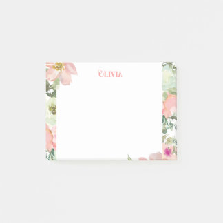 Pastel Floral Personalized Post-it Notes