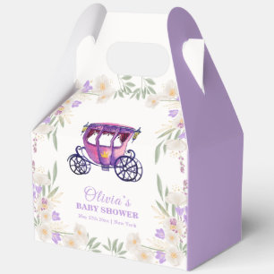 Pastel Floral Princess Carriage Girl Baby Shower  Favor Box