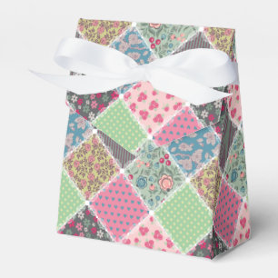 Pastel Floral Quilt Squares Favor Box