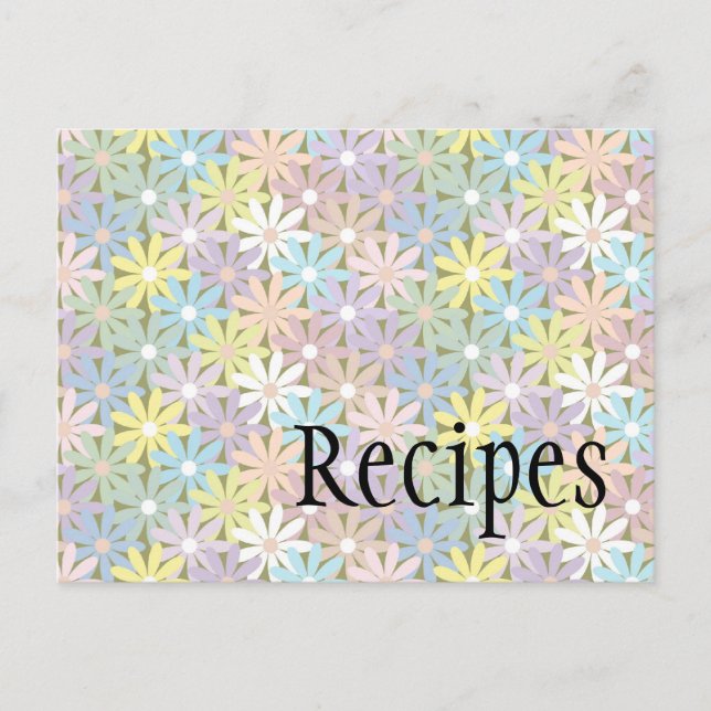 Pastel Floral Recipe Card (Front)