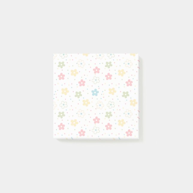 Pastel Floral Scatter Post-it Notes (Front)