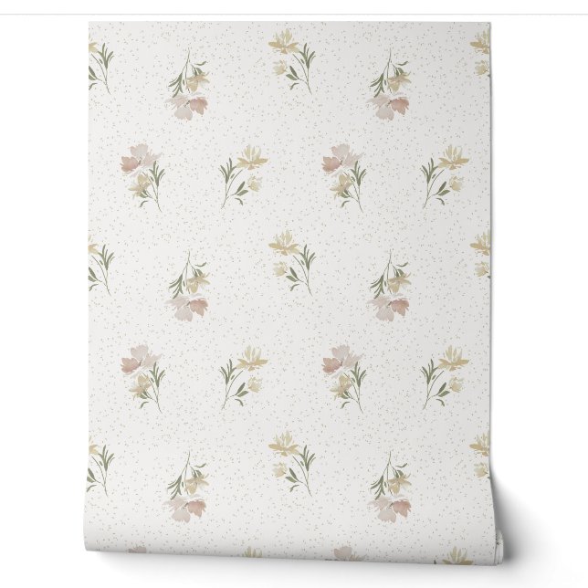 Pastel Floral Scatter Wallpaper (Unrolling)