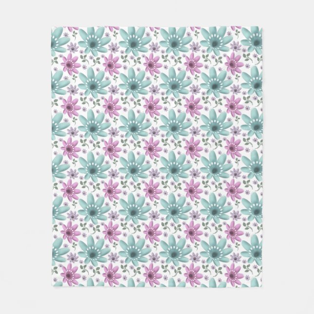 Pastel Floral Seamless Pattern  Fleece Blanket (Front)