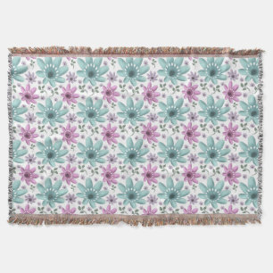 Pastel Floral Seamless Pattern  Throw Blanket