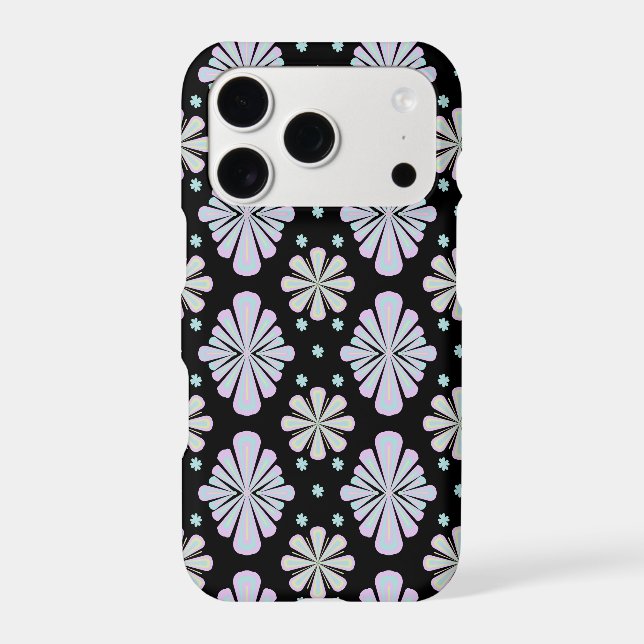Pastel floral shapes on a black background (Back)