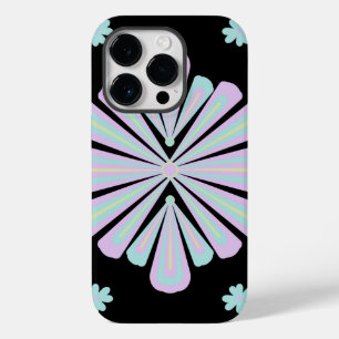 Pastel floral shapes on a black background Case-Mate iPhone 14 pro case