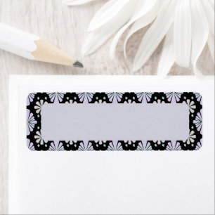 Pastel Floral Shapes on Black Background