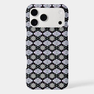 Pastel Floral Shapes on Black Background