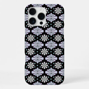 Pastel Floral Shapes on Black Background iPhone 16 Pro Max Case