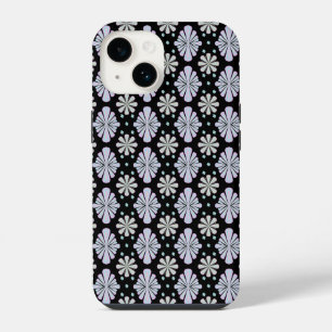 Pastel Floral Shapes on Black Background iPhone 14 Case