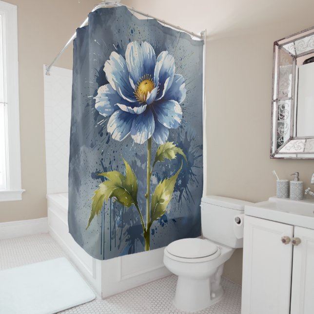Pastel Floral Shower Curtain Set (In Situ)