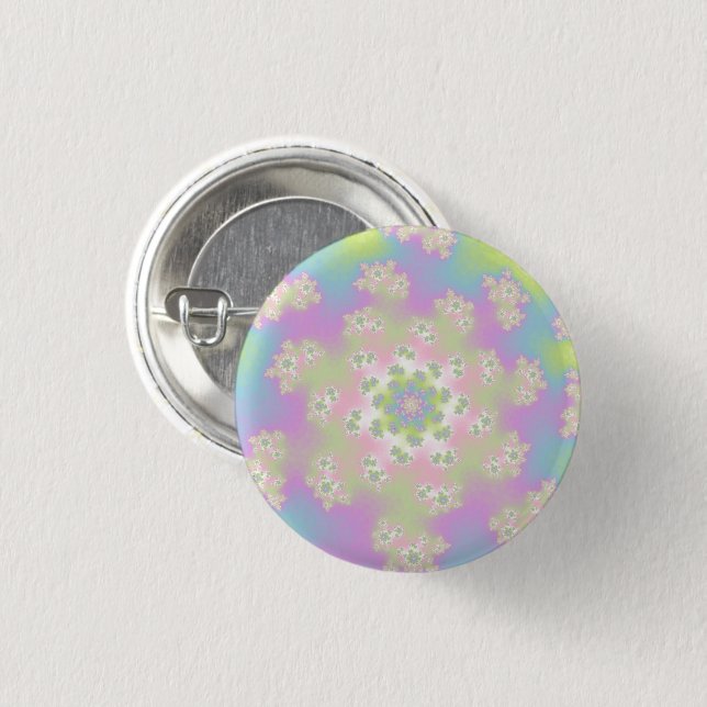 Pastel Floral Sprinkles 1 Inch Round Button (Front & Back)