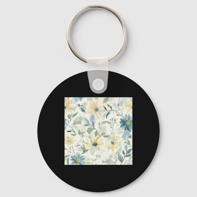 Pastel Floral Sticker  Keychain (Front)