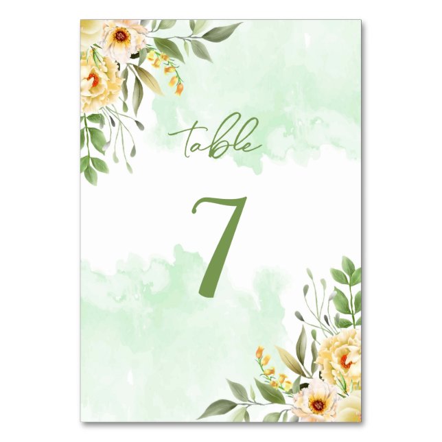 Pastel Floral Table Number (Front)