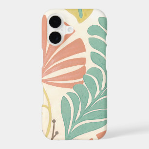 Pastel Floral Vines and Leaves on Cream Background