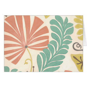 Pastel Floral Vines and Leaves on Cream Background