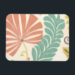 Pastel Floral Vines and Leaves on Cream Background Magnet<br><div class="desc">Floral vines and leaves in pastel colours are the subjects of this piece by Erica J. Vess. The mixture of pastels on the cream background helps the painting stand out without overwhelming the senses. Put this tropical print in your home today!</div>