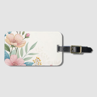 Pastel Floral Watercolor Gift Tag with Elegant Lea