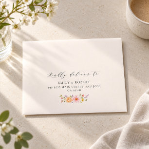 Pastel Floral Watercolor Wedding RSVP Envelope