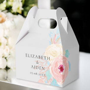 Pastel Floral Wedding Collection Favour Box