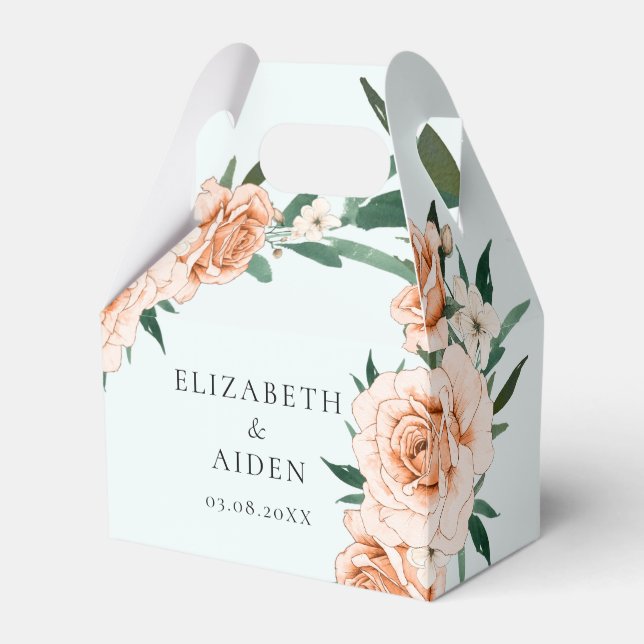 Pastel Floral Wedding Collection Favour Box (Front Side)