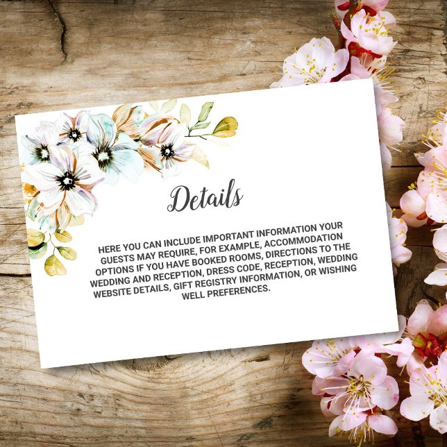 Pastel Floral Wedding Details Enclosure Card (Creator Uploaded)