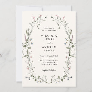 Pastel Floral Wedding Invitation