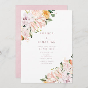 Pastel Floral Wedding Invitation